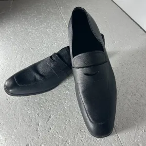 Express Mens SZ12 Black leather modern penny loafer wardrobe staple dress office