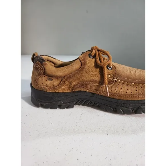 Fashion Men's Hiking Shoes Leather Sneakers Anti Slip Outdoor  Loafers