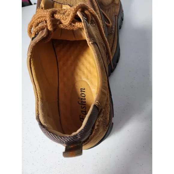 Fashion Men's Hiking Shoes Leather Sneakers Anti Slip Outdoor  Loafers