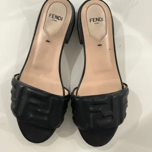 Fendi Women's Black Slide Sandals