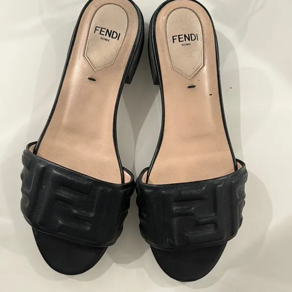 Fendi Women's Black Slide Sandals