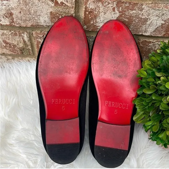 Ferucci Velvet Formal Wedding PartySpecial Occasion Black Tuxedo Loafers Sz. 5