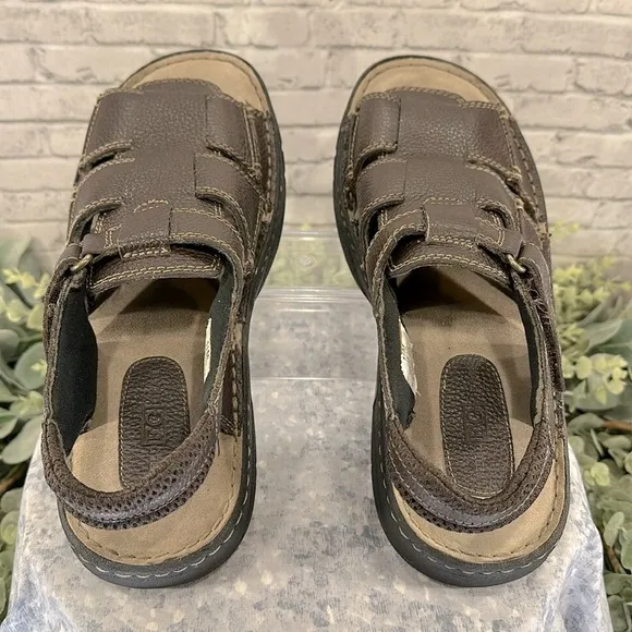 Field Gear “Cancun” Dark Brown Stitched Leather Open-Toe Sandals Mens 11M🤎EUC