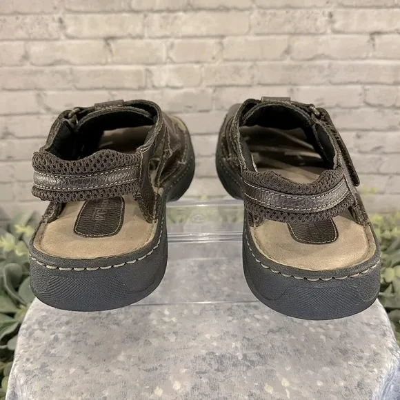 Field Gear “Cancun” Dark Brown Stitched Leather Open-Toe Sandals Mens 11M🤎EUC