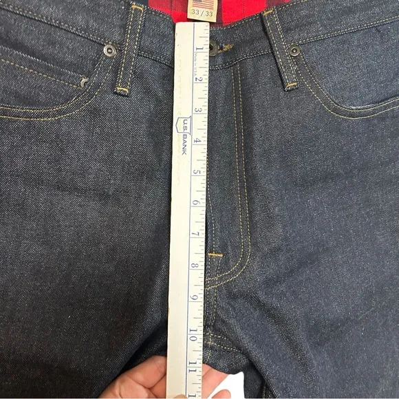Filson 33x32* RAIL-SPLITTER LINED flannel plaid raw denim jean straight leg