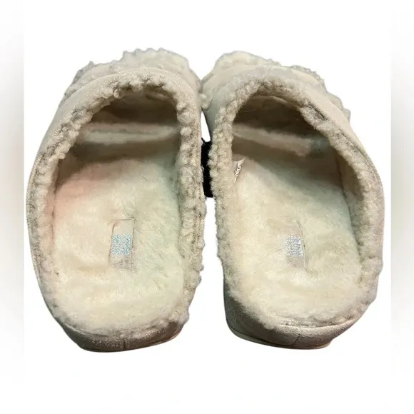 FitFlop Shuv Two-Bar Shearling-Lined Suede Slippers rose cream leather slides