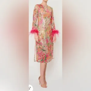 Flora Bea Ferris Sequin Floral Cocktail Midi Dress NWT Size Medium