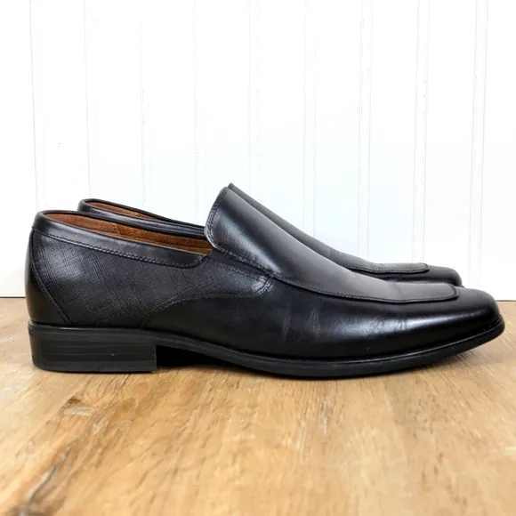 Florsheim Men's Jackson Moc Toe Black Leather Loafers
