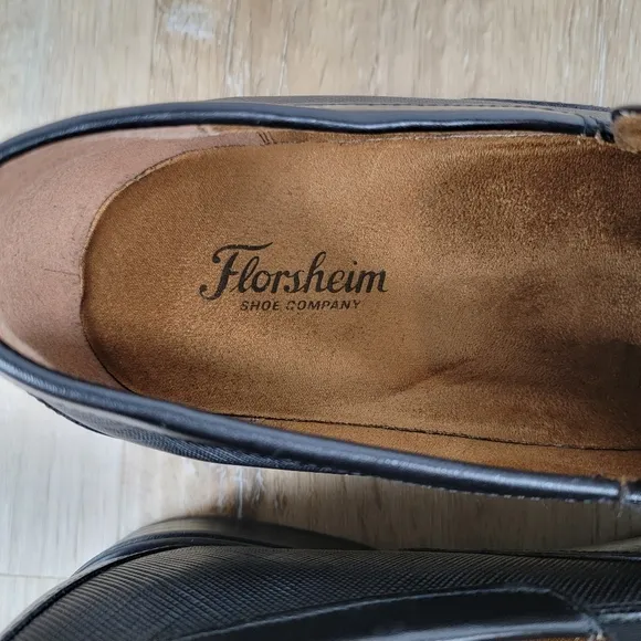 Florsheim Men's Jackson Moc Toe Black Leather Loafers
