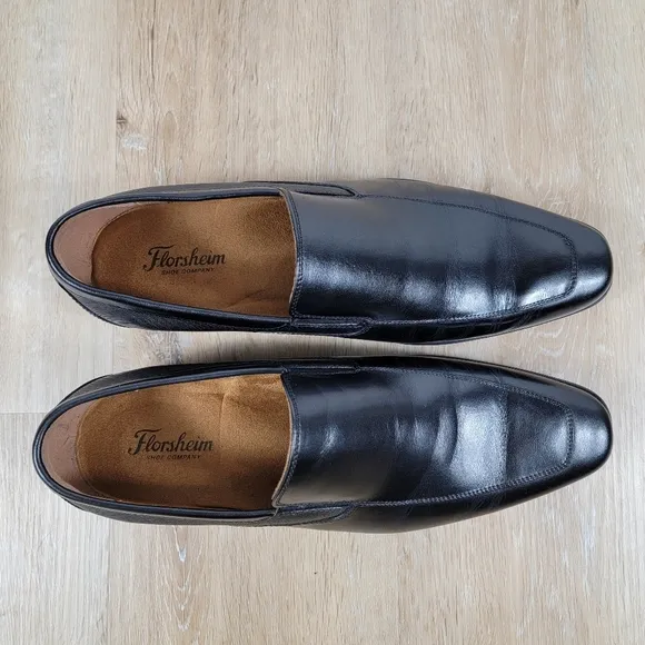 Florsheim Men's Jackson Moc Toe Black Leather Loafers
