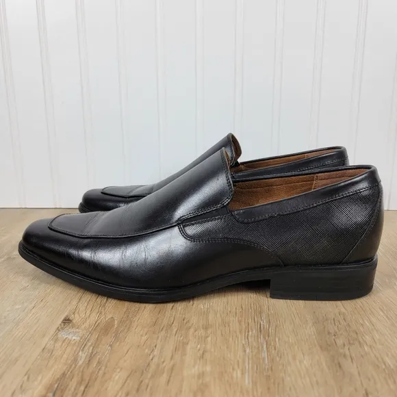 Florsheim Men's Jackson Moc Toe Black Leather Loafers