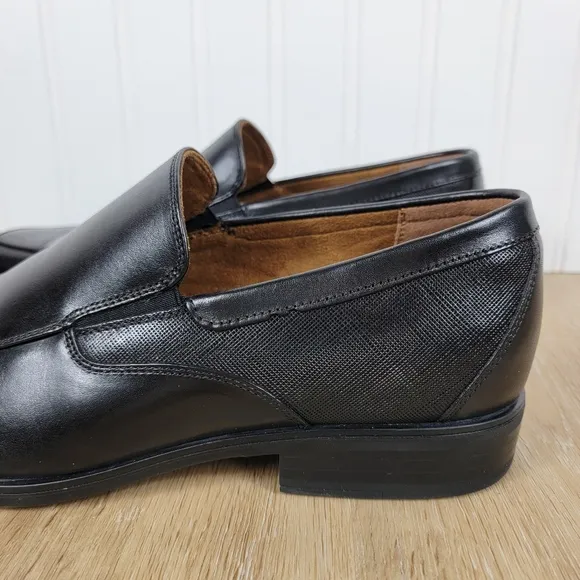 Florsheim Men's Jackson Moc Toe Black Leather Loafers