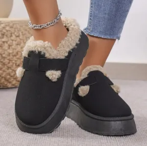Fluffy Haven Thermal Slides - Black