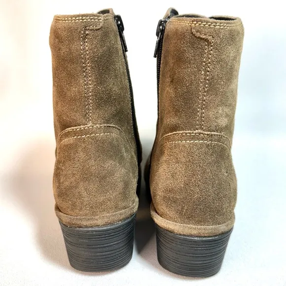 Fly London Olive Brown Suede Leather Lace-Up Combat Ankle Boots