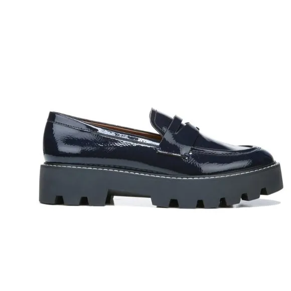 FRANCO SARTO Balin Lug Sole Loafers MIDNIGHT FAUX PATENT