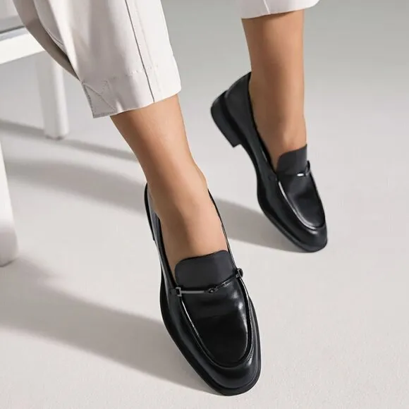 Franco Sarto Eda Bit Buckle Leather Loafers (WIDE)