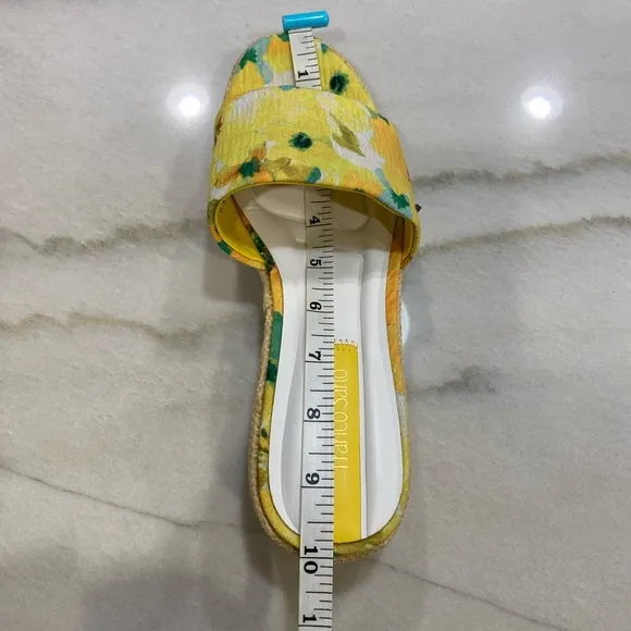 Franco Sarto Sandals Size 8 Yellow Floral Slide Sandals NWOT