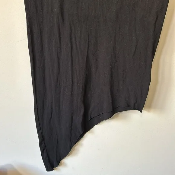 FRANK and EILEEN Tee Lab Asymmetrical Skirt FLEECE Black Raw Hem Sz S