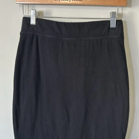 FRANK and EILEEN Tee Lab Asymmetrical Skirt FLEECE Black Raw Hem Sz S