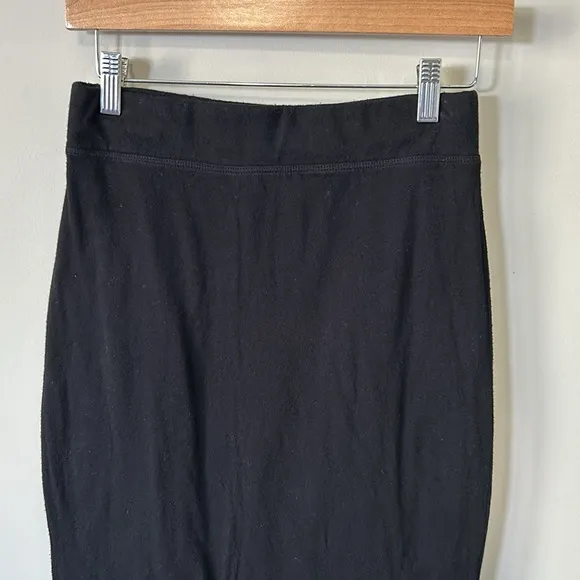 FRANK and EILEEN Tee Lab Asymmetrical Skirt FLEECE Black Raw Hem Sz S