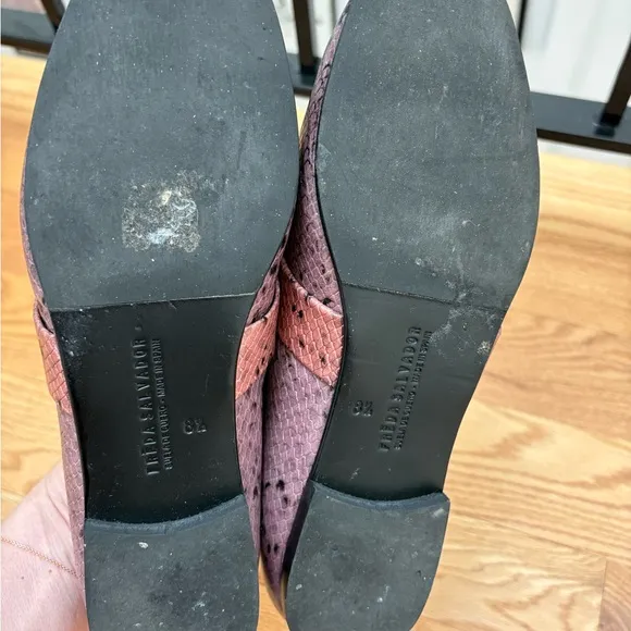 Freda Salvador Snakeskin Leather Loafers