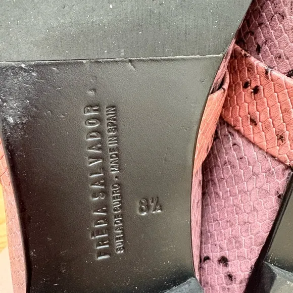 Freda Salvador Snakeskin Leather Loafers