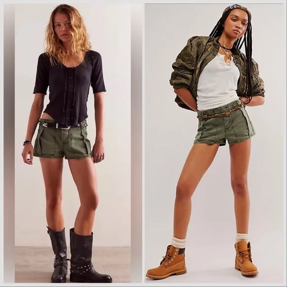 🆕FREE PEOPLE ALL YOURS GREEN MICRO SHORTS