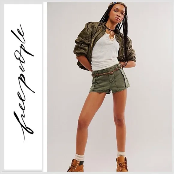 🆕FREE PEOPLE ALL YOURS GREEN MICRO SHORTS