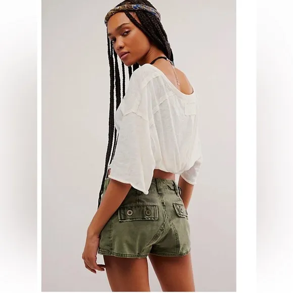 🆕FREE PEOPLE ALL YOURS GREEN MICRO SHORTS