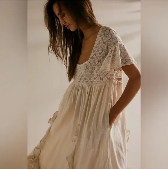 Free People Bring The Romance Midi Dress Size  M L  NEW