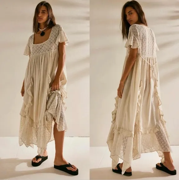 Free People Bring The Romance Midi Dress Size  M L  NEW