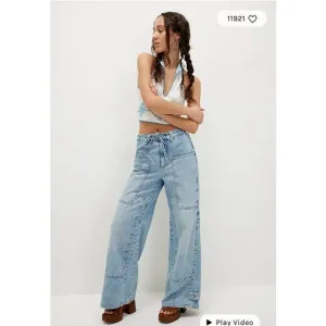 Free People CRVY Outlaw Wide-Leg Jeans Large NEW