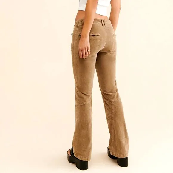 Free People Hit Back Slim Flare Pants - Neutral - size 10