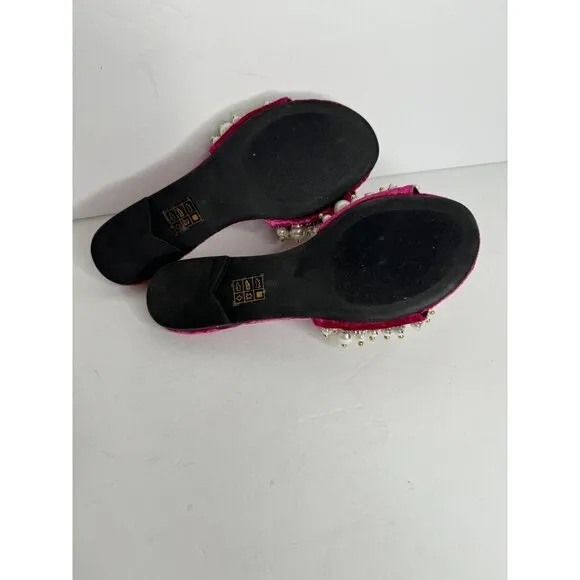 Free People Jeffrey Campbell Pixie Pearl Slide Sandals Magenta Size 6 NEW