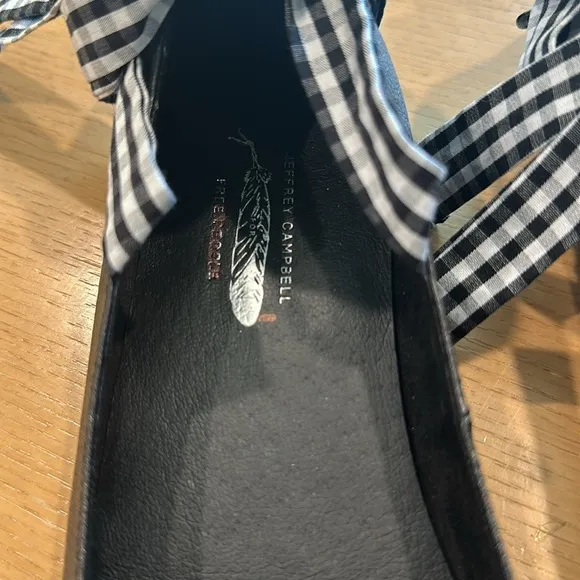 Free People Jeffrey Campbell That’s a wrap ballet flats black white gingham