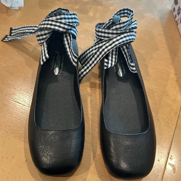 Free People Jeffrey Campbell That’s a wrap ballet flats black white gingham
