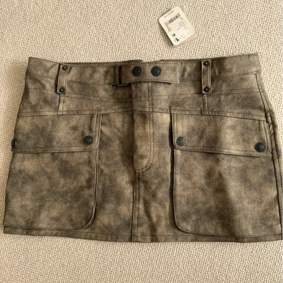 Free people Micro Mini Skirt Faux leather. NWOT.
