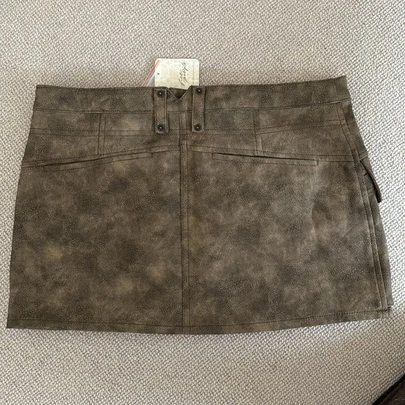 Free people Micro Mini Skirt Faux leather. NWOT.
