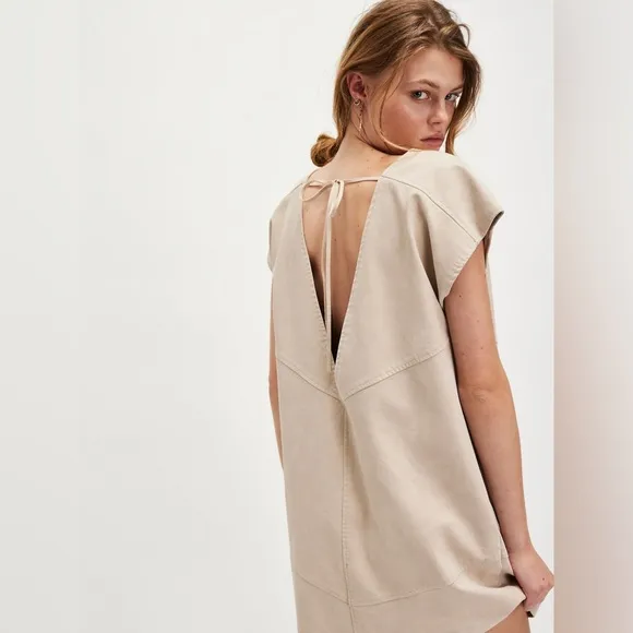 Free People Sawyer Mini Dress. Color Oat Molk