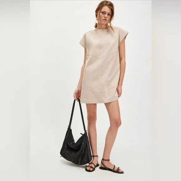 Free People Sawyer Mini Dress. Color Oat Molk