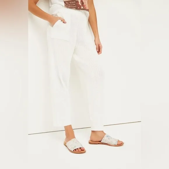 Free People | Vicente Slide Sandals In Natural Floral Size 10 NEW