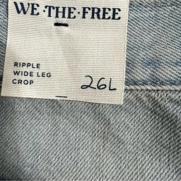 Free People We The Free Ripple Wide-Leg Crop Jeans Size 26L