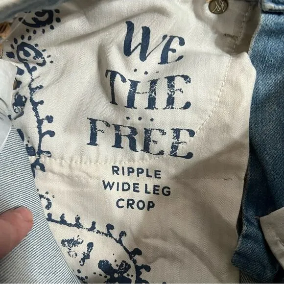 Free People We The Free Ripple Wide-Leg Crop Jeans Size 26L