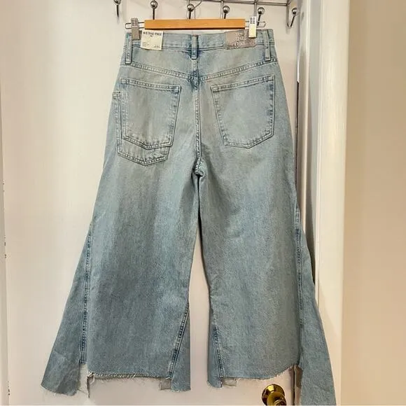 Free People We The Free Ripple Wide-Leg Crop Jeans Size 26L