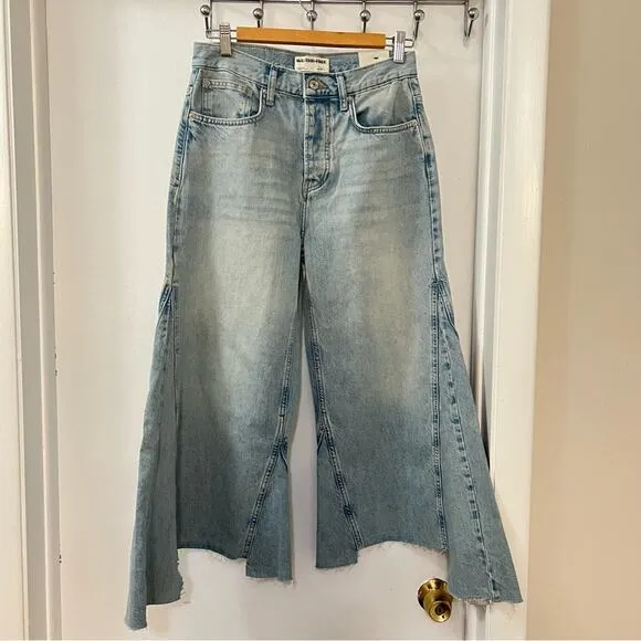 Free People We The Free Ripple Wide-Leg Crop Jeans Size 26L