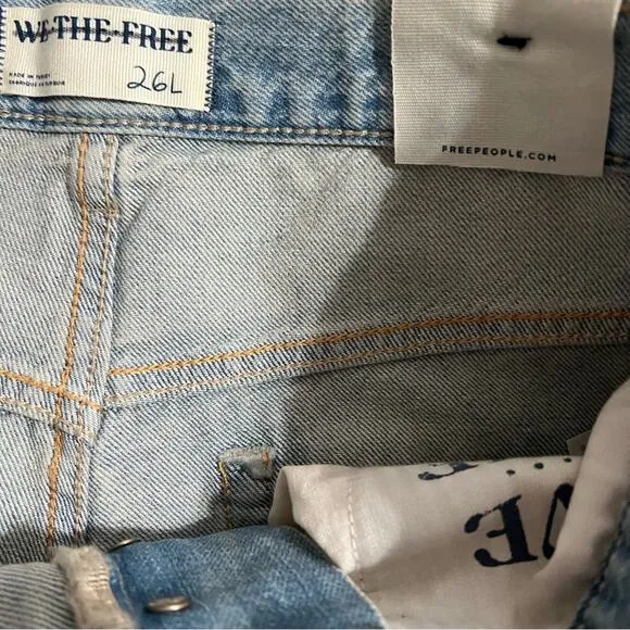Free People We The Free Ripple Wide-Leg Crop Jeans Size 26L