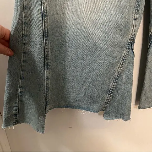 Free People We The Free Ripple Wide-Leg Crop Jeans Size 26L