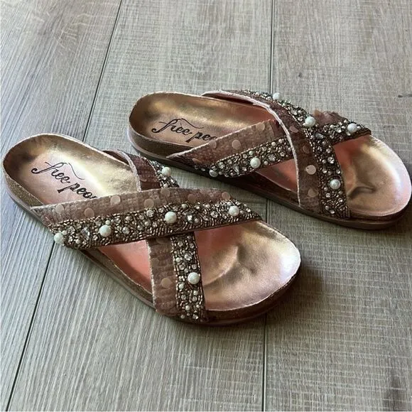 Free People Moon Child Embellished Sandals US 10