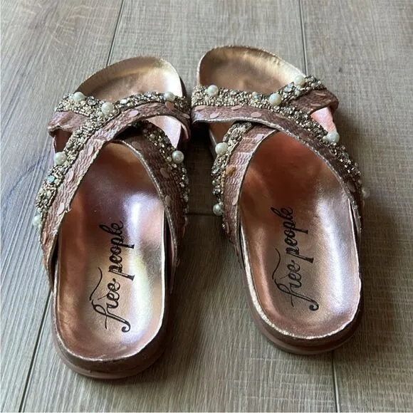 Free People Moon Child Embellished Sandals US 10