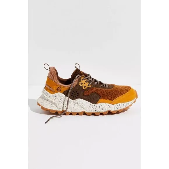 Free People x Flower Mountain Noa Shearling Sneakers Zucca Brown $240